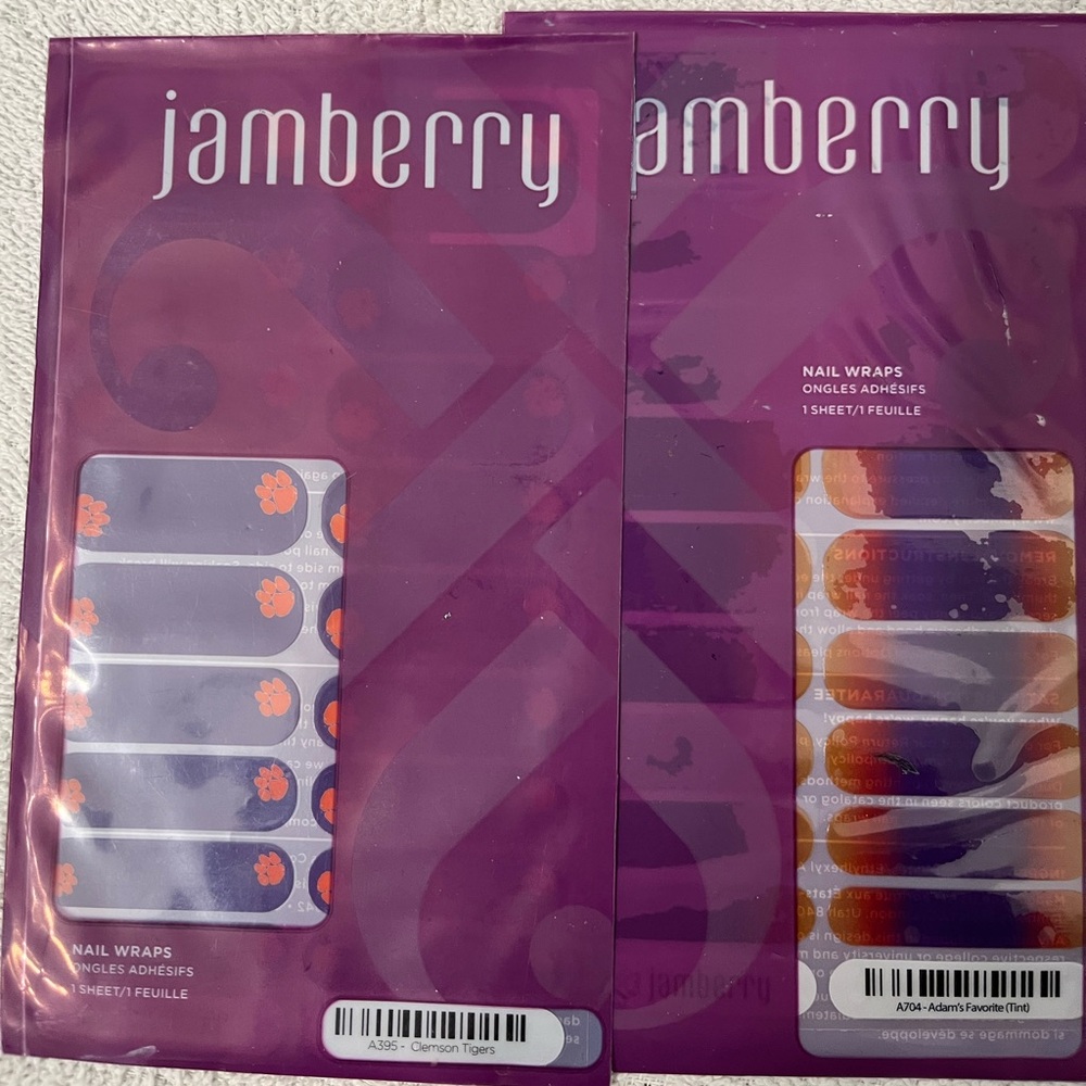 ⚠️ 5/25$ New. Jamberry Purple and orange Clemson Tiger’s Nail Wraps